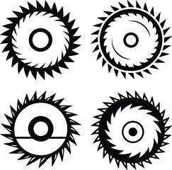 Circular saw blade vector icon isolated on white background.