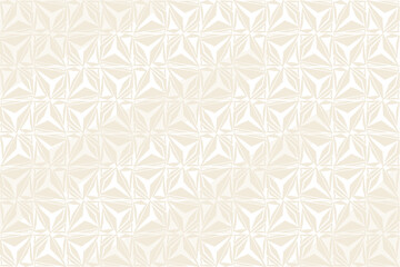 Ivory Floral Geometric Pattern with Leaflike Petals and Minimalist Elegance