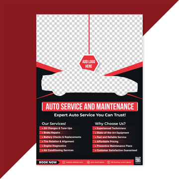 Auto Repair Flyer Template, Automobile Service flyer