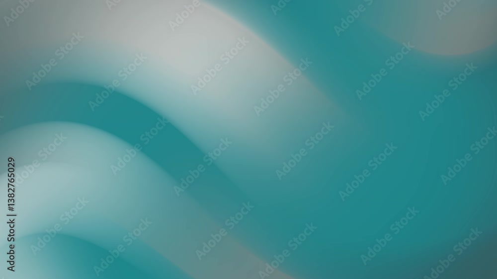 Poster Abstract Teal and White Gradient Background With Soft Smooth Wavy Pattern