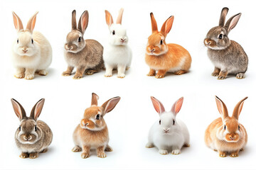 Obraz premium rabbits on a white background, set