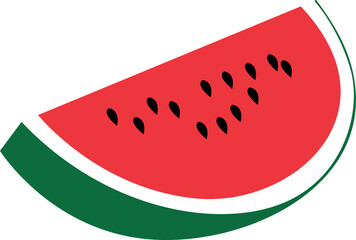 watermelon slice vector, fresh fruit illustration, juicy summer melon clipart