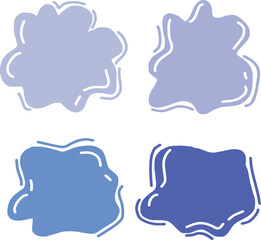 blobs blue set used for decorating text illustrations