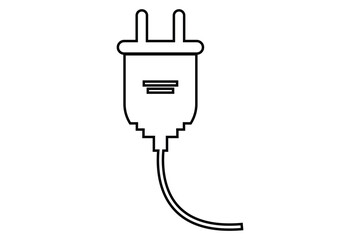 electric plug icon isolated on white background.