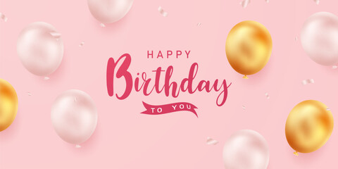Celebrate your birthday background with beautiful balloon vector illustration.