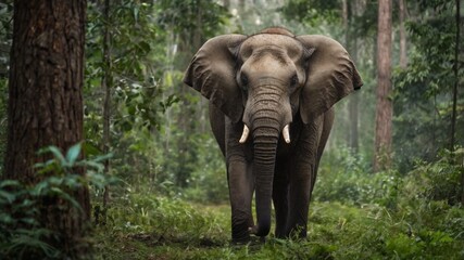 Fototapeta premium image of an elephant in the forest 