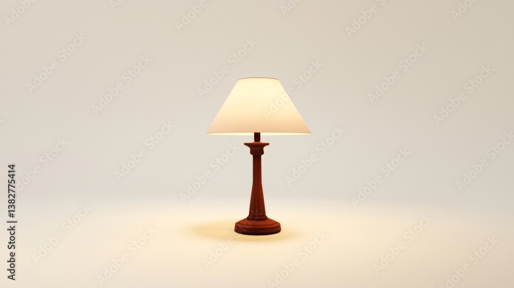 Poster lampshade lit warmly in a minimalistic setting creating a cozy atmosphere perfect for relaxation, is