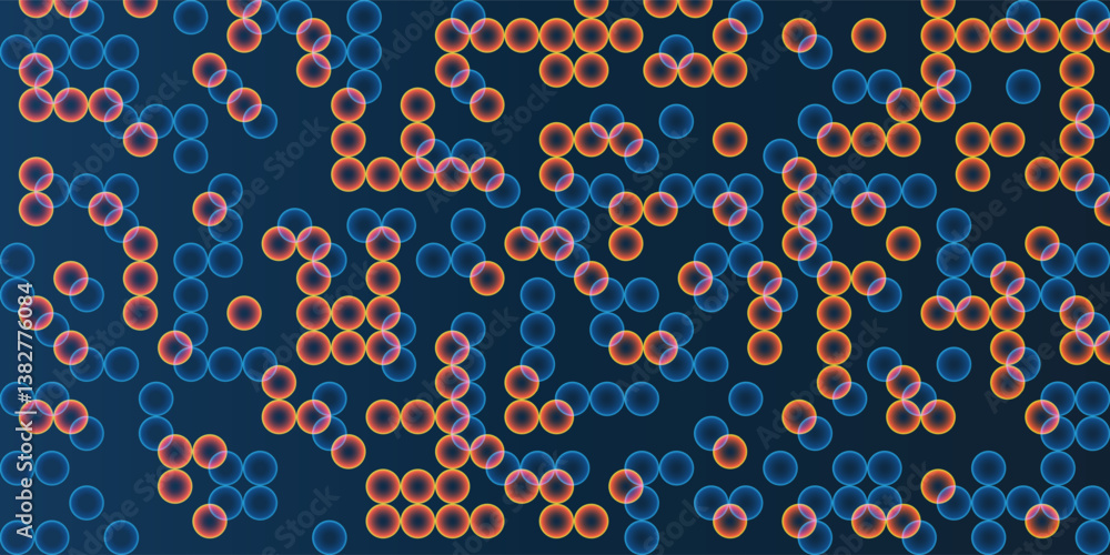 Poster abstract partially faded spotted pattern, small circular gradient shapes, spots of random sizes and 