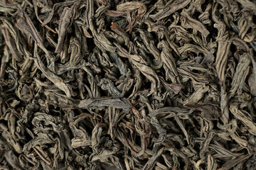 Macro Large Leaf Black Ceylon Tea Top View