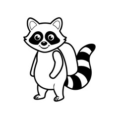 A friendly Raccoon with a backpack silhouette