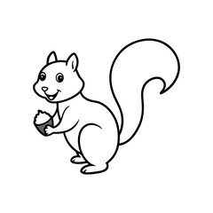A happy Squirrel collecting a corns silhouette.