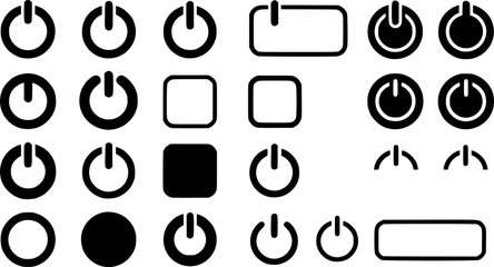 On-off icon. Set of power buttons. Vector illustration. vector set