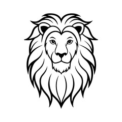 A majestic Lion with a detailed mane bold line art
