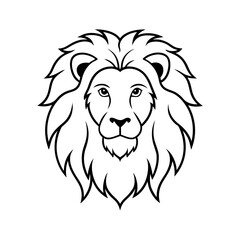 A majestic Lion with a detailed mane bold line art