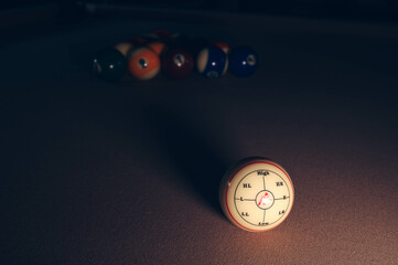 billiard balls close up