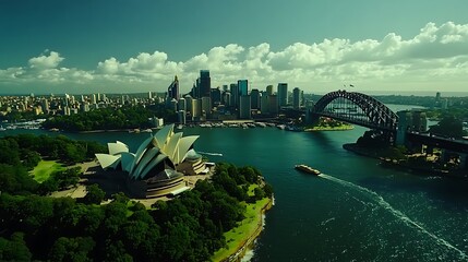 Fototapeta premium Captivating sydney aerial shot wallpaper