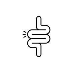 Gut constipation Icon. Intesines Vector Icon in line style design. Symbol of digestion system. Vector illustration.