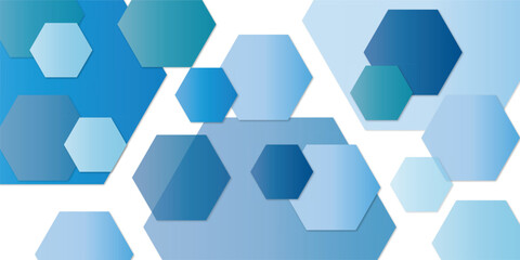 Geometric technology sky blue color hexagon background. Abstract vector illustration Science technology and medical concept hexagon on transparent background.