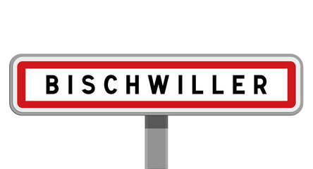 Panneau sur poteau central de Bischwiller, Bas-Rhin, Grand Est