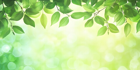 Obraz premium Vibrant Green Foliage Spreading Across a Seamless Panorama Background, green leaves background