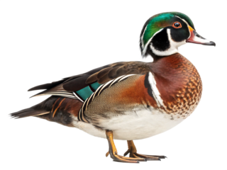 Baikal teal duck isolated on transparent background