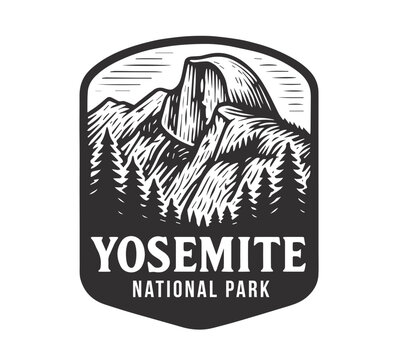 yosemite national park vector illustration