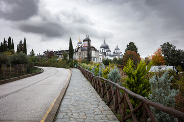 Skete of Saint Andrew in Mount Athos, Greece: Russian-Influenced Domes in Sacred Site on the...