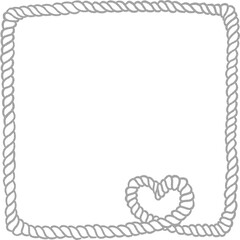 グレーのハート付きロープフレーム