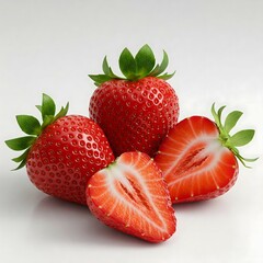 fresh strawberries on a white background