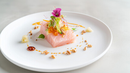 Pink Fish with Vegetable Strands