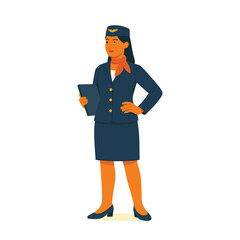 Airline Crew Collection – Vector Illustrations of Male Pilot and Female Flight Attendants