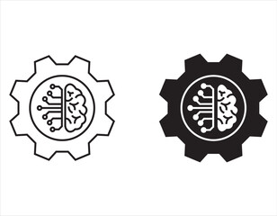 Circuit board with gear icon,Smart AI Cogwheel engineering technology concept,Digital technology. Vector illustrationFor your website,logo,app, UI design.
