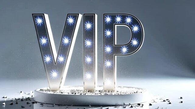 Bright VIP letters stand out with a glittering background, perfect for highlighting exclusive areas at events