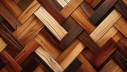 A luxury seamless wooden chevron pattern featuring a mix of dark walnut and light ash textures. This sophisticated, geometric design is perfect for high-end flooring, walls, and elegant backgrounds.

