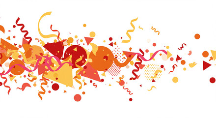Naklejka premium Festive Celebration Abstract Red Orange Confetti Background