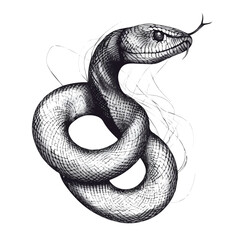 Snake coil minimalist flat illustration, featuring a clean design isolated on a white background.

