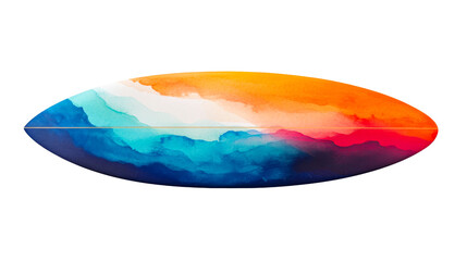 Obraz premium Abstract Painting with Watercolor Effect in Oval Shape, cut out transparent