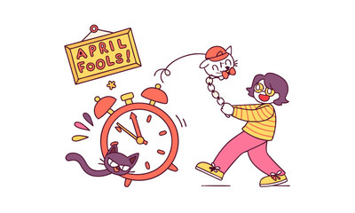 Cartoon clown fun illustration vector