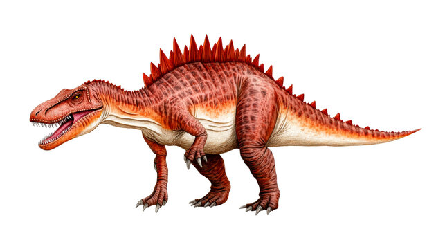 Concavenator dinosaur, detailed illustration, prehistoric predator, cut out transparent