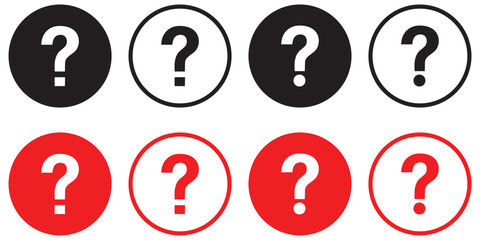 Set of Question mark icon symbol, vector illustration. 