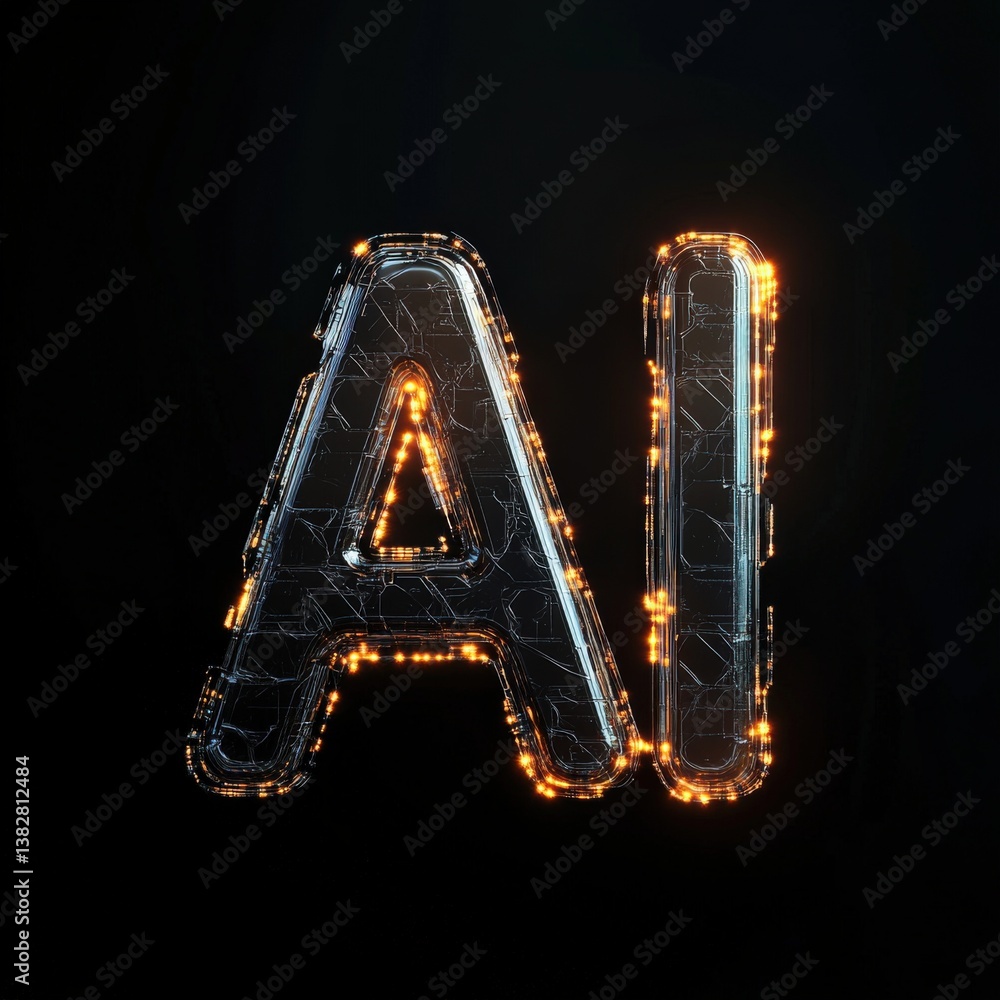 Aufkleber innovative ai technology display digital space visual art futuristic environment close-up view artif