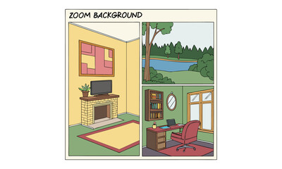 House with a window and flowers in the garden, illustrated as a cartoon-style shop with a door and roof in a city street, designed as a vector icon