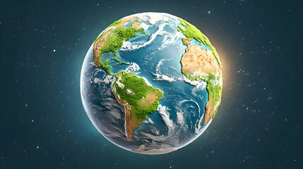 Fototapeta premium Stunning Panoramic View of Earth in Outer Space with Bright Colors