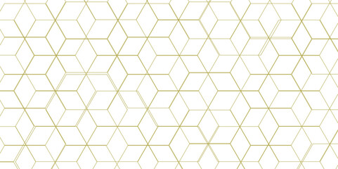 Golden hexagon seamless geometric polygonal repeatable pattern abstract monochrome element modern vector illustrator design in white background used as wallpaper, business card, banner, poster etc.