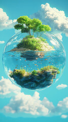floating island in a bubble