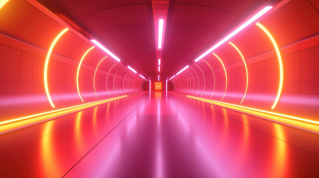 futuristic neon tunnel design