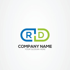Minimal Monogram Letter RD Medicine Logo Elements