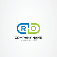 Minimal Monogram Letter RO Medicine Logo Elements