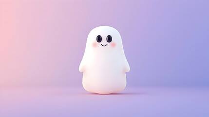 Cute Minimalist Ghost Character for Animation and Illustration Use