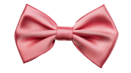 Elegant pink bow tie against a black backdrop, cut out transparent
